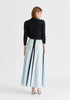 Contrast Trim Maxi Skirt in Light Blue and Black Back